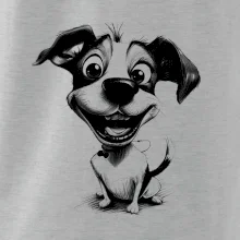 Černobílá karikatura Jack Russell teriér