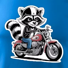 Mýval na motorce kreslený