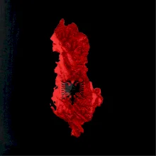 Mapa Albánie reliéf hor