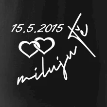 Mikina miluju tě s datumem na rukávu