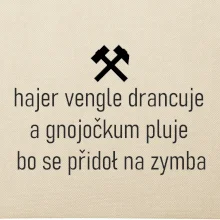 Hajer vengle drancuje a gnojočkum pluje bo se přidoł na zymba