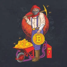 Horník těží bitcoiny
