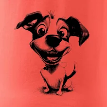 Černobílá karikatura Jack Russell teriér