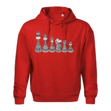 Šachové figurky v řadě - kreslené