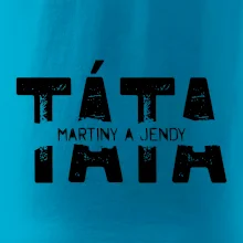 Černý nápis táta a jména dětí