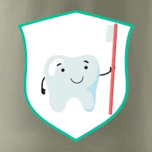 Zoubek na prsu - zubní kartáček