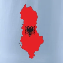 Albánie mapa a znak