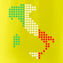 Itálie obrys vlajka