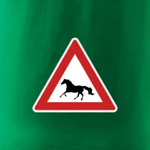 Dopravní značka - Pozor kůň běžící