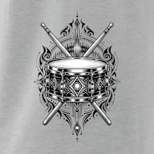 Ornamentální buben s paličkami - černobílý symbol