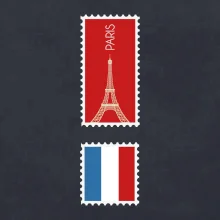 Paříž známka barevná
