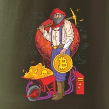 Horník těží bitcoiny