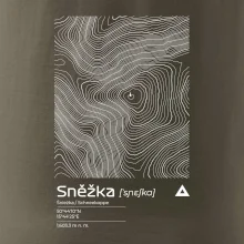 Sněžka - vrstevnice v obdélníku