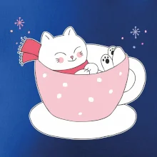 Vánoční kočka v hrnečku