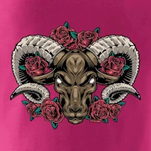 Hlava berana s růžemi