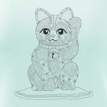 Kočka mávající mandala