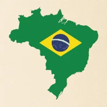 Brazílie vlajka v mapě