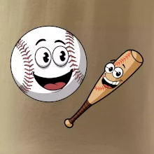 Parové triko - baseballová pálka a míček
