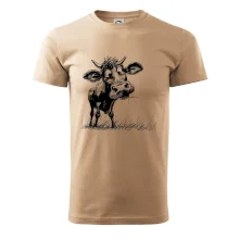 Černobílá karikatura kráva stojící