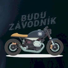 Budu závodník  modrý cafe racer