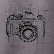 Nákres starý fotoaparát