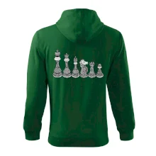 Šachové figurky v řadě - kreslené