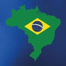 Brazílie vlajka v mapě