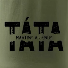 Černý nápis táta a jména dětí