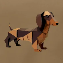 Jezevčík - slepený z papíru