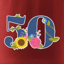 Květinové číslo kreslené - 50
