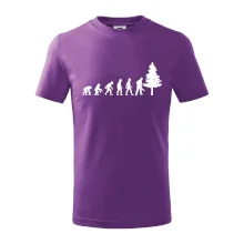 Evoluce dřevorubec - pila a strom