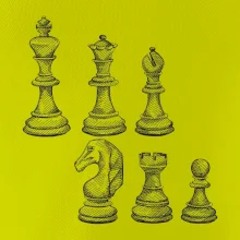 Šachové figurky kreslené