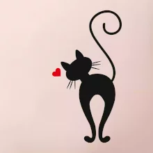 Zamilovaná kočka zezadu