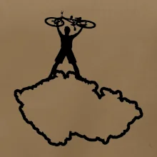 Mapa ČR - cyklista na prsou