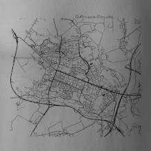 Mapy měst černobílé Ostrava Poruba