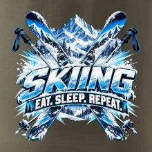 Sjezdové lyže v horách eat sleep repeat