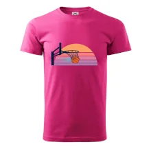 Retro západ slunce a basketbalový koš