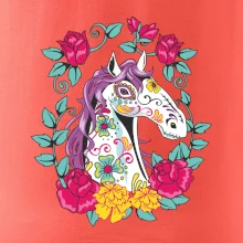 Kůň barevný s květinami