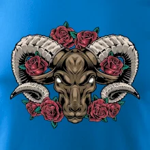 Hlava berana s růžemi