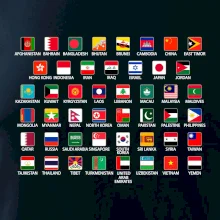Vlajky států - Asie