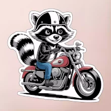 Mýval na motorce kreslený