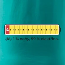 1 % nohy, 99 % elektřina