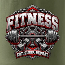 Fitness činka a závaží eat sleep repeat