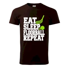 Eat Sleep Floorball Repeat - zelená hokejka