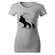 Rybář tahající rybu