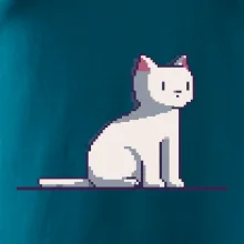 Kočka bílá pixel