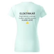 Elektrikář - hlavní jistič - Nápis na zádech