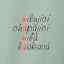 Milující chápající milá laskavá