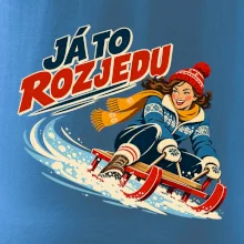 Rodinná vánoční trička - Já to rozjedu máma sáňkování