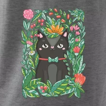 Kočka s květy malovaná